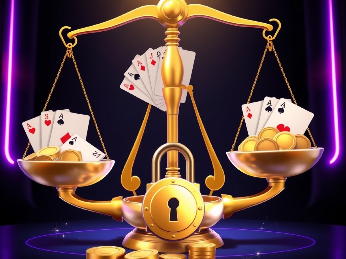 Editorial banner illustrating fair play checks at Gold365 with a golden scale and padlock
